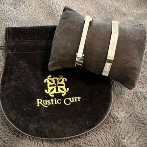 Rustic Cuff Bracelet Duo - Silver